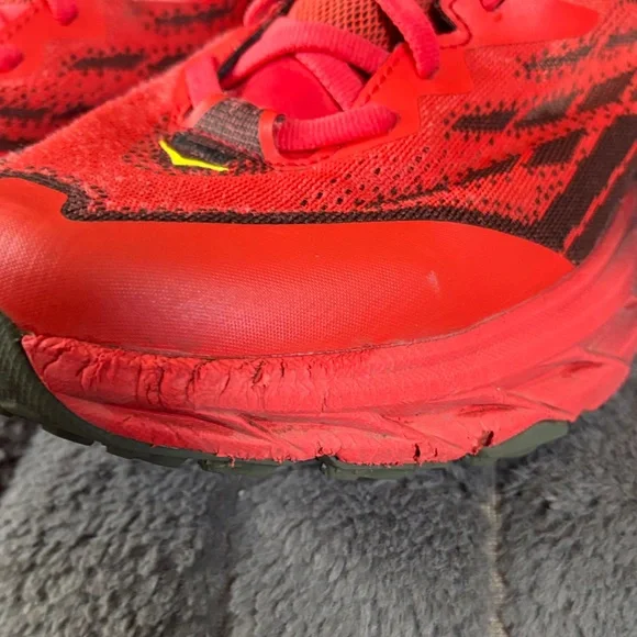 Hoka One One Speedgoat 5 Men's Running Shoes - Fiesta/Thyme -US 8D - Picture 7 of 11